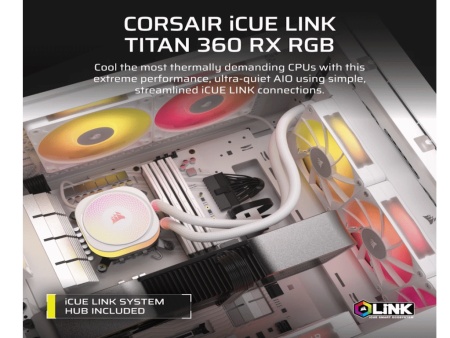 Corsair icue link titan 360 rx rgb/aio/360mm/vodeno hladenje/bela Kuler ( CW-9061021-WW )