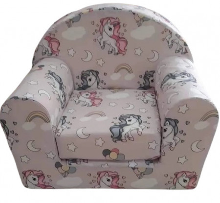 Dečija foteljica na razvlačenje Baby Unicorn Roze