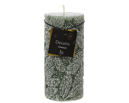 Dekordom novogodišnja dekoracija - pillar candle paraffin leaf 15cm 880262 - rosemary green - kmg ( 043395 )-1