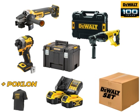 DeWalt DWSET1, set tri aku alata DCG405N + DCH133NT + DCF850N + TSTAK duboki kofer, 2x 5.0Ah, 18V + poklon majica ( DWSET1 )