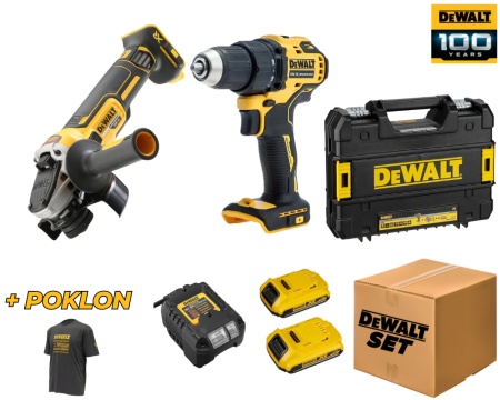 DeWalt DWSET5, set dva aku alata DCG405N + DCD708D2T, 2x 2.0Ah, 18V + poklon majica ( DWSET5 )-1