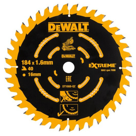 DeWalt extreme list kružne testere, 184mm, 40T ( DT1668 ) - Img 1