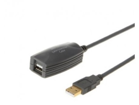 E-green 2.0 usb a - usb a m/f 5m produzni crni (sa pojacivacem) ( 20910 )