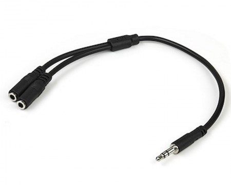 E-Green adapter audio 3.5mm stereo (m) - 2x 3.5mm stereo (f)