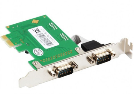 E-Green PCI express kontroler 2-port serial RS232,DB-9 - Img 1