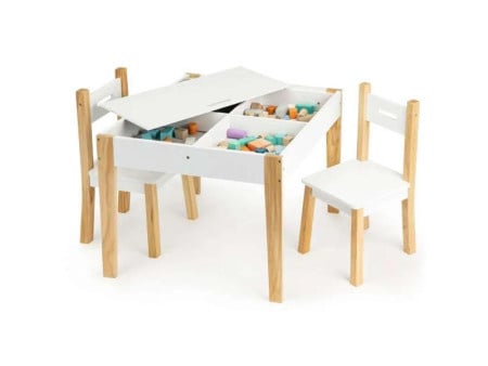 Eco toys sto za decu sa dve stolice beli ( OT143 ) - Img 1