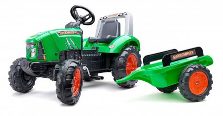 Falk Supercharger Traktor na pedale sa prikolicom 2021AB - Zeleni - Img 1