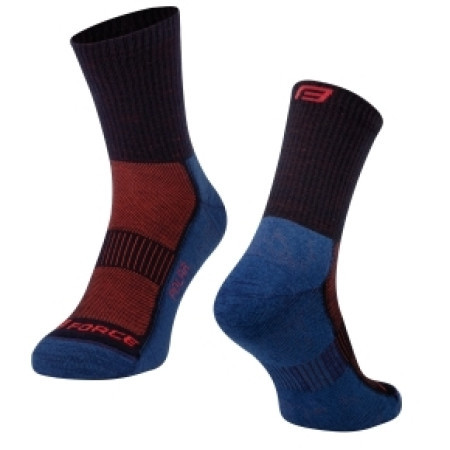 Force čarape polar, plavo-crvene s-m/36-41(merino) ( 9009162 )
