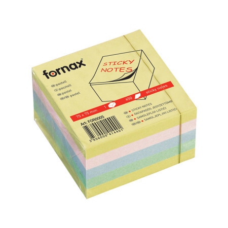 Fornax kocka samolepljivi listići 450 lis, 75x75 pastel 414401 ( 7706 ) - Img 1