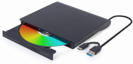 Gembird DVD-USB-03 eksterni USB DVD drive čitac-rezac, USB + USB-C, black - Img 1