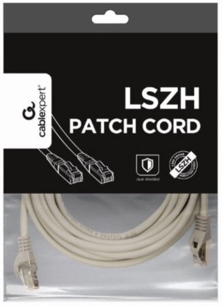 Gembird pp6a-lszhcu-5m Mrezni kabl, SFTP CAT.6A BAKARNI LSZH Patch cord 5m Grey