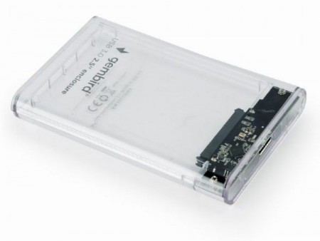 Gembird USB 3.0 externo kuciste za 2.5" SATA hard diskove 9,5mm transparentni + futrola EE2-U3S9-6