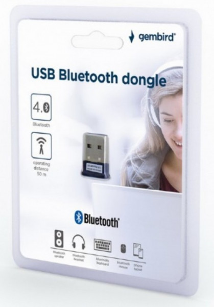 Gembird USB2.0 bluetooth dongle v4.0, 2.4Ghz 3MB/s(24Mbps) 8dBm, 50m BTD-MINI5 - Img 1