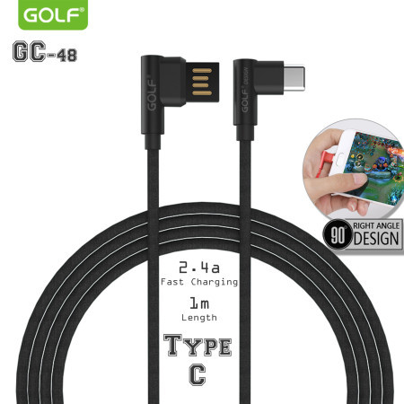 Golf USB kabl tip C 1m 90° GC-48T crni ( 00G100 ) - Img 1