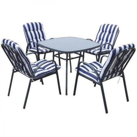 Green Bay Baštenski set sto + 4 stolice sa jastucima – Veneto ( 037984 )