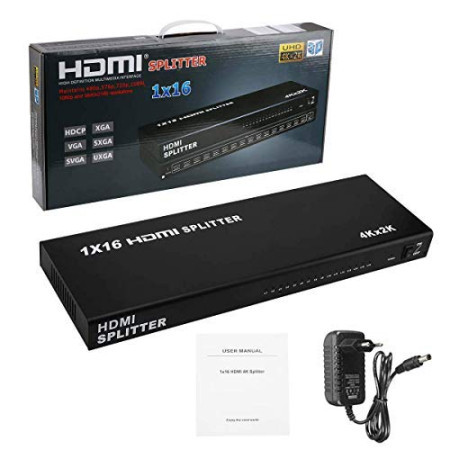 HDMI spliter aktivni 1/16 12V/3A KT-HSP-1.16 ( 11-402 ) - Img 1