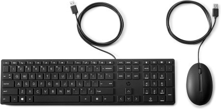 HP Wired Desktop 320MK Mouse and Keyboard, Wired USB Type-A, YU, Black ( 9SR36AA )