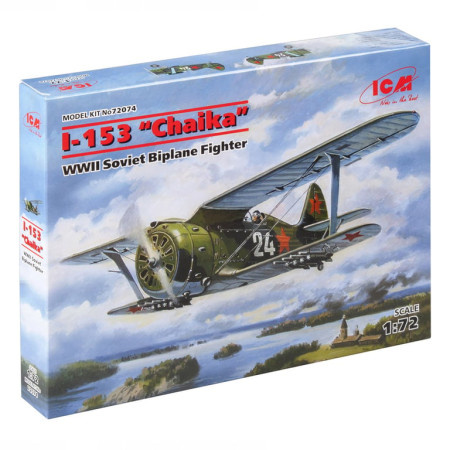 ICM Model Kit Aircraft - I-153 "Chaika" WWII Soviet Biplane Fighter 1:72 ( 060900 )