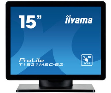 Iiyama 15" pcap bezel free front, 10p touch ( T1521MSC-B2 )