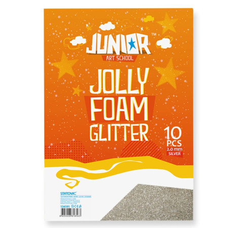 Jolly glitter foam, eva pena sa šljokicama, srebrna, A4, 10K ( 134191 )