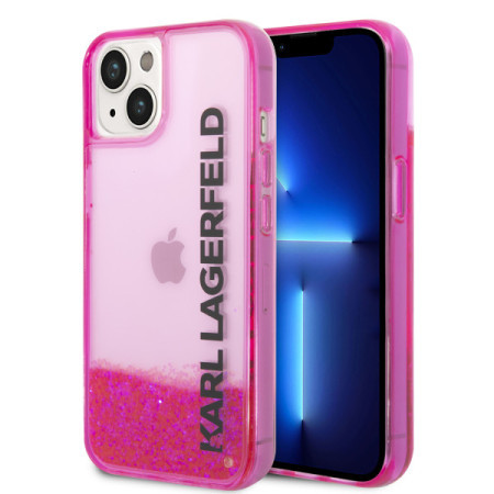Karl Lagerfeld futrola za iPhone 14 LIQ. glitter elong pink ( KLHCP14SLCKVF )