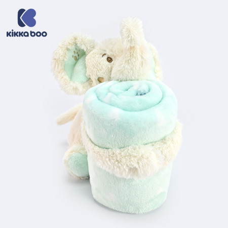 KikkaBoo bebi ćebence sa plišanom igračkom 70x100 Elephant Time ( KKB50119 )