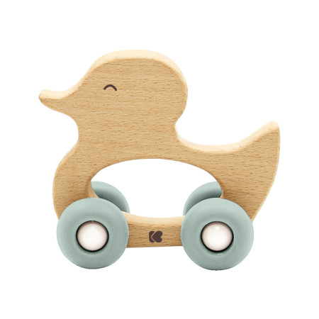 KikkaBoo drvena igračka sa silikonskom glodalicom duck mint ( KKB10242 ) - Img 1
