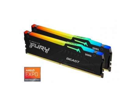 Kingston 32gb(2x16gb)/dimm/ddr5/5600mhz/cl36/fury beast rgb expo memorija ( KF556C36BBEAK2-32 )