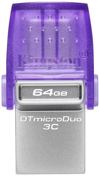 Kingston 64GB USB flash drive, 2-in-1 USB 3.2 Gen.1 Type-C & Type-A, DataTraveler microDuo 3C ( DTDUO3CG3/64GB )