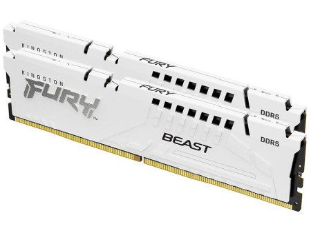 Kingston DDR5 32GB (2x16GB) 6000MHz CL36 DIMM [fury beast] white expo memorija ( KF560C36BWEK2-32 ) - Img 1