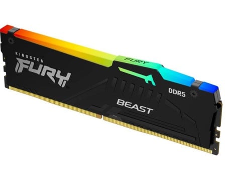 Kingston dimm ddr5 128gb (4x32gb kit) 5600mt/s kf556c40bbak4-128 fury beast rgb black xmp