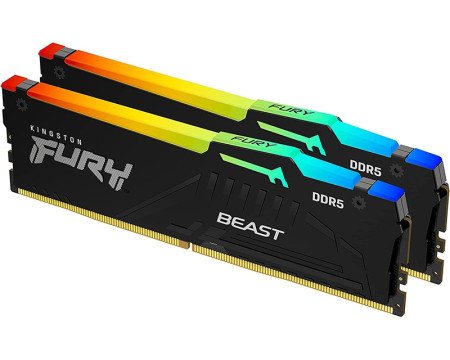 Kingston DIMM DDR5 32GB (2x16GB kit) 6000MT/s KF560C36BBEAK2-32 fury beast RGB expo memorija - Img 1