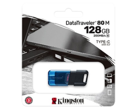 Kingston dt80m/128gb type-c usb3.2 data traveler flashdrive 128gb ( 23294 )