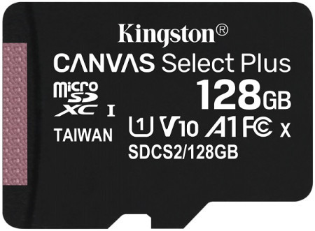 Kingston MicroSD 128GB, canvas go! plus, class 10 UHS-I U1 V10 A1 ( SDCS2/128GBSP )