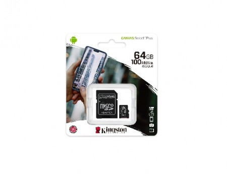 Kingston microSDXC 128GB Class 10 U1 UHS-I 100MBs-10MBs + adapter ( SDCS2/128GB )