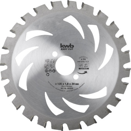 KWB easycut rezni disk za cirkular 135x20, 24Z, HM, za drvo/metal(nonFe)/plastiku, energy saving ( KWB 49581938 )