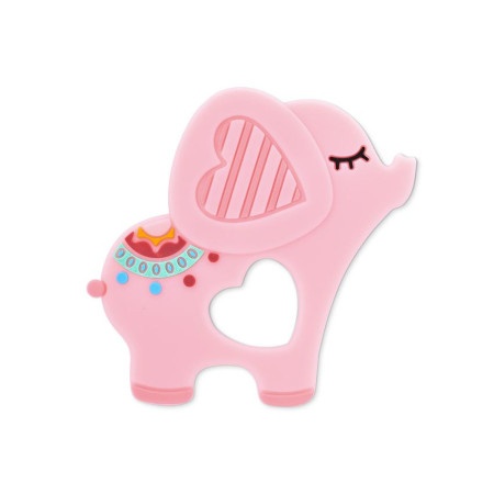 Lorelli silikonska glodalica za bebe elephant - lucky pink ( 10210830002 ) -1