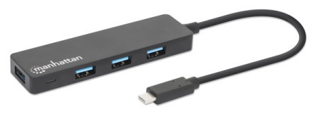 Manhattan 164924 3.2 G1/5Gbps/Crni USB-C HUB 4port