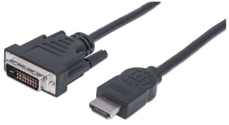 Manhattan 372510 HDMI/M - DVI-D/M 24+1/3m Kabl