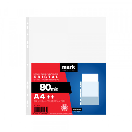 Mark U folija 80 mic 1/100 A4++ kristal 240x305mm ( 8280 )