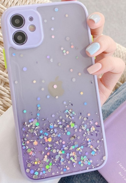 MCTK6-IPHONE X/XS * Furtrola 3D Sparkling star silicone Purple (139)