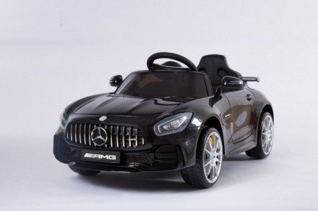 Mercedes GT AMG 2018 Licencirani auto na akumulator sa kožnim sedištem i mekim gumama - Crni - Img 1