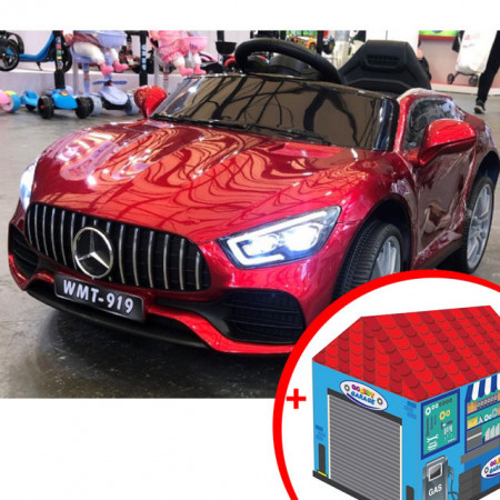 Mercedes WMT-919 auto na akumulator za decu - Metalik crveni + poklon Garaža - Img 1