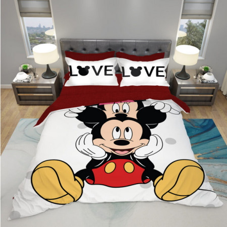 Mey home posteljina mickey and minnie love 3d 200x220cm crveno-bela ( 3D-1402 ) - Img 1