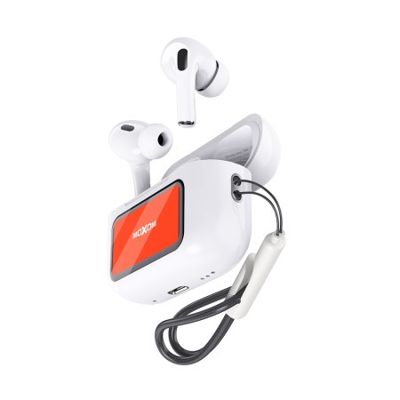 Moxom Slusalice bluetooth mx-tw67 anc sa led ekranom bele ( SL1569 )