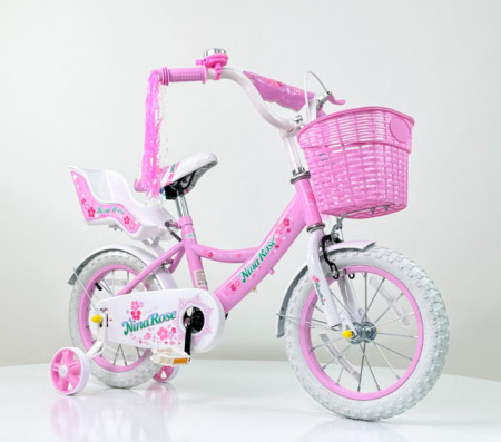 Nina Rose Bicikl 14" za devojčice model 722-14 sa pomoćnim točkovima - Roze