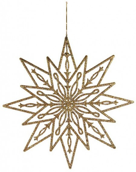 Novogodišnji ukras zvezda zlatna gliter 250mm ( 92220 )