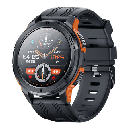 Oukitel BT10 smartwatch sport rugged 410mAh/Heart rate/SpO2/Accelerometer/crno narandzasti ( BT10 black-orange ) - Img 1