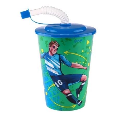Play tubule čaša sa cevčicom football 450ml ( 140952 )