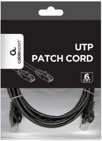 PP6U-2M/BK Gembird Mrezni kabl, CAT6 UTP Patch cord 2m black - Img 1